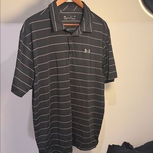 Under Armour Men's Dark Gray Striped Polo
